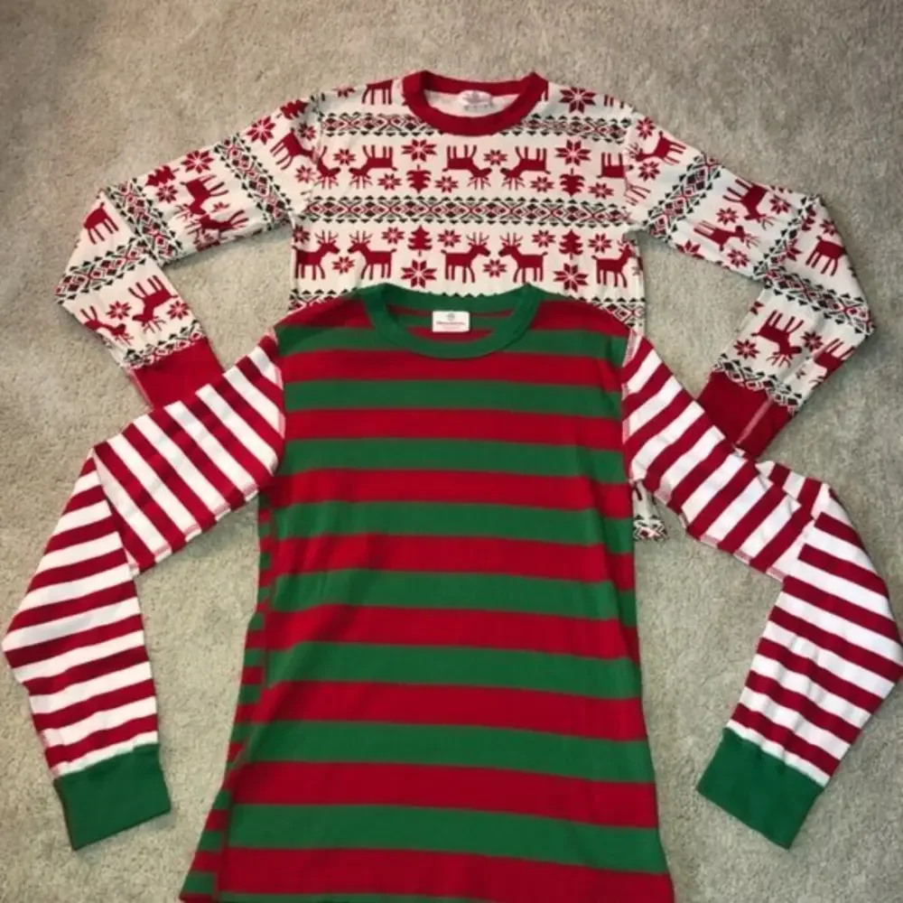 Hanna Andersson‎ Christmas Holiday Women’s XS Pajama Top Set Reindeer Striped